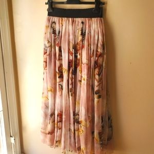Dolce & Gabbana Silk Angel print skirt